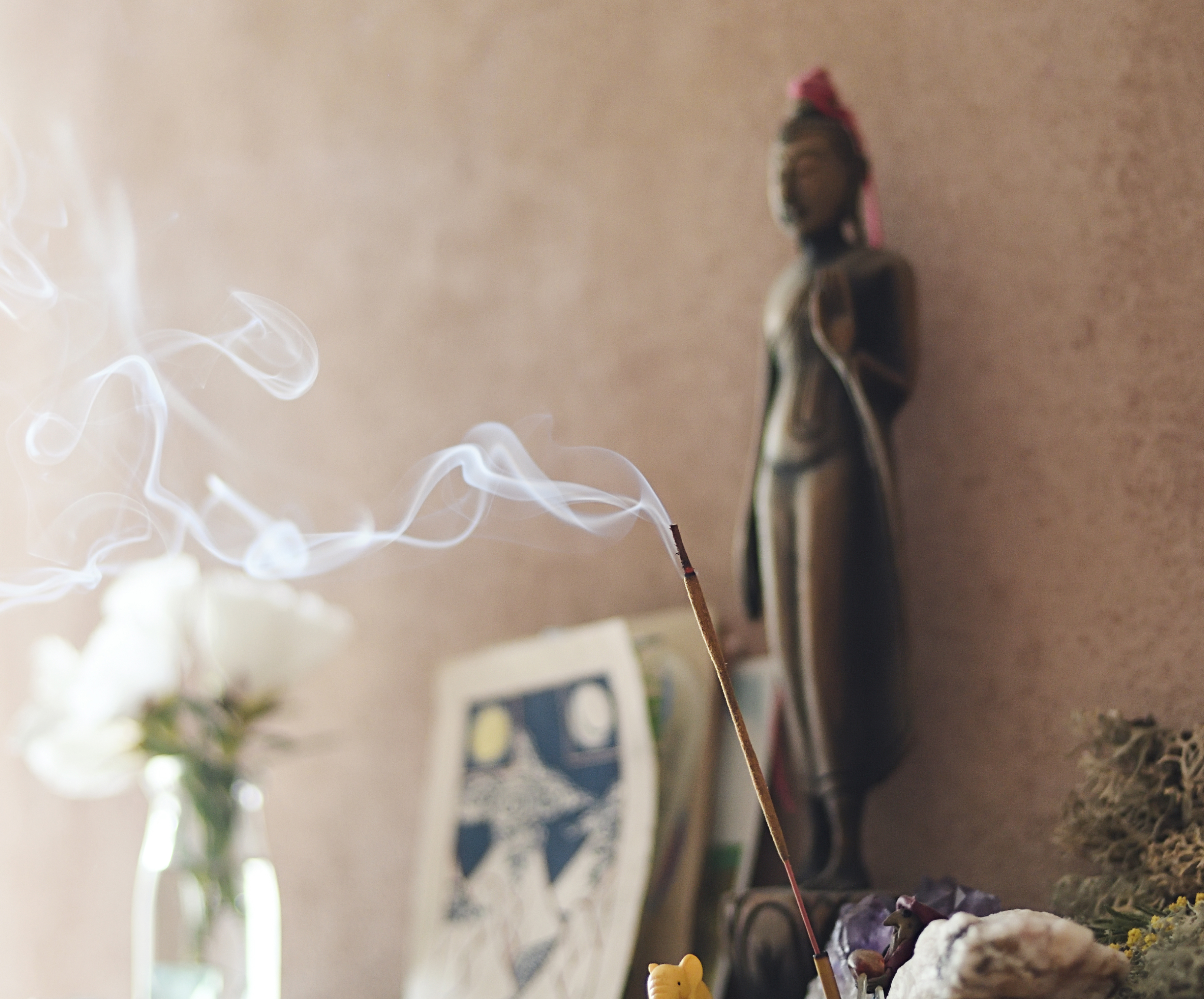 Incense and Buddha statue